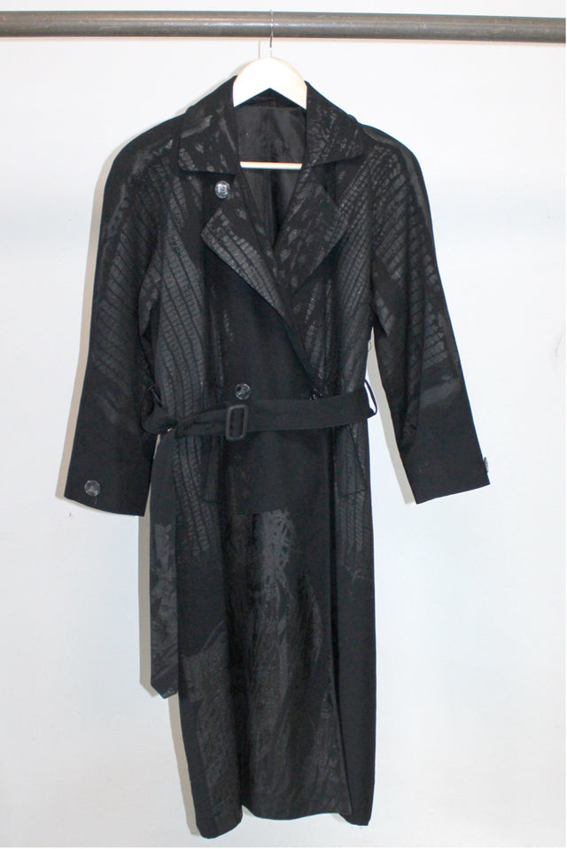Simon Ungless - Black Trench with Shawl Fringe Roadkill Print