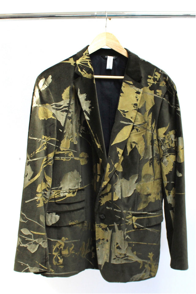 Simon Ungless - Green Velvet Blazer with Burned Gold Floral