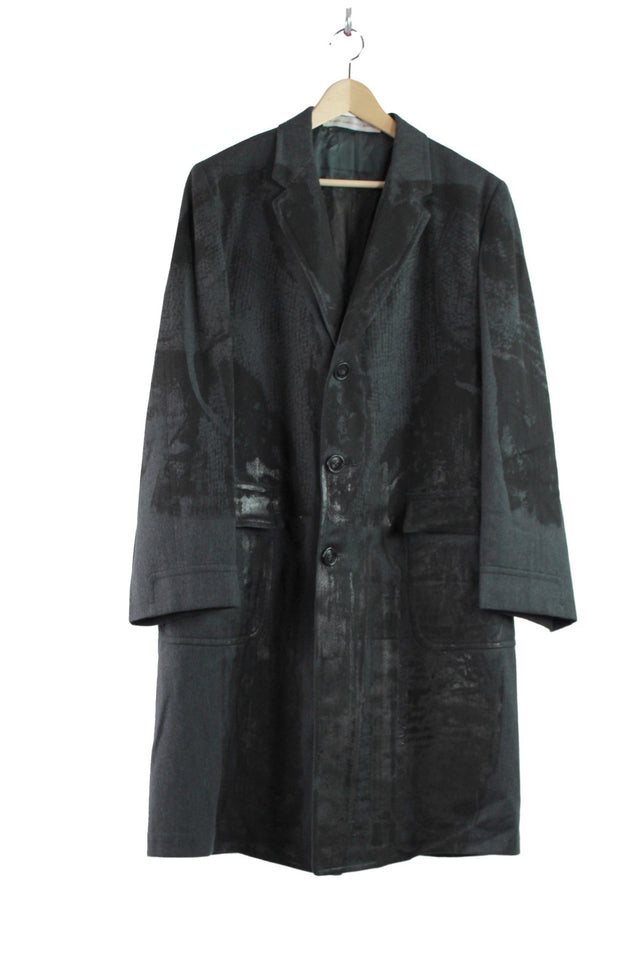 Simon Ungless - Wool Overcoat with Roadkill Print