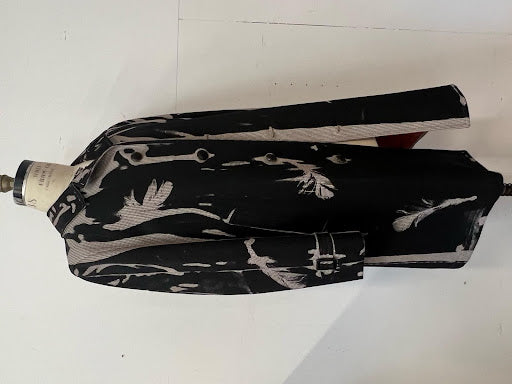 Simon Ungless - B/W Houndstooth Raincoat with Roadkill Feather Print