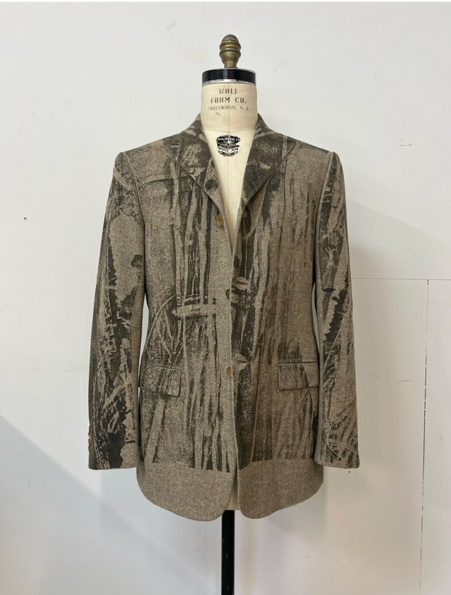 Simon Ungless - Wool Blazer with Tonal Roadkill Print