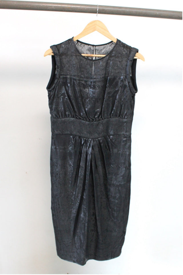 Simon Ungless - Vintage Valentino Black Chiffon Dress with Rubberized Sweater Roadkill Print