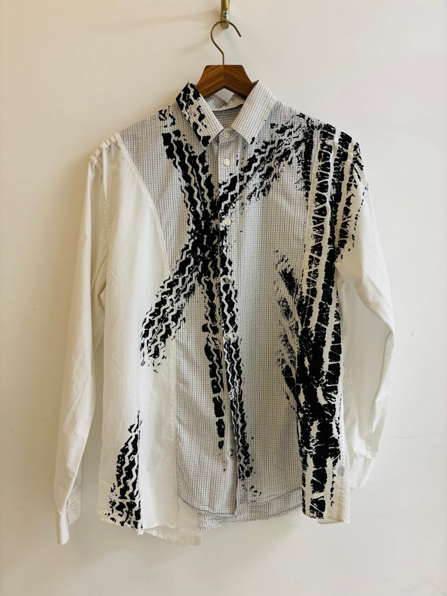 Simon Ungless - Men's Patchwork Shirt with Roadkill Print