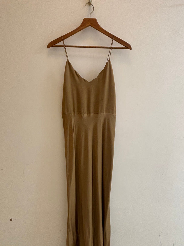 Chloe x Atelier Jolie - Silk Scalloped Slip Dress